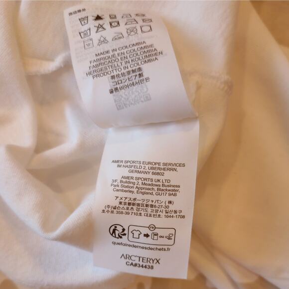 ARC'TERYX Kragg Cotton Bird Crew Long Sleeve Women's Tee Size Med. in White - Picture 5 of 7